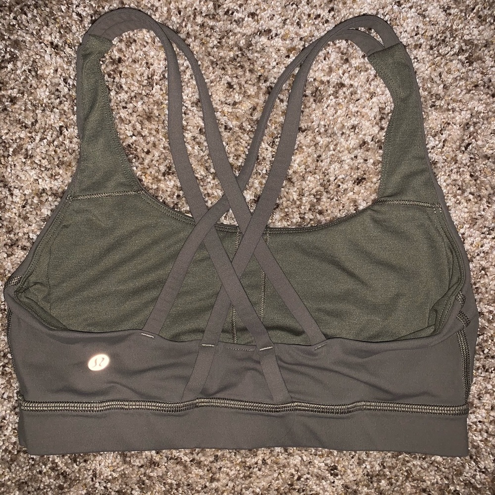 Lululemon energy sports bra olive green